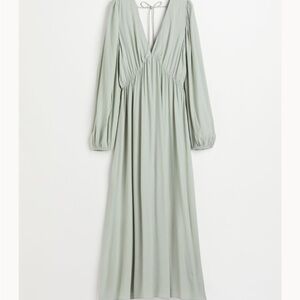V-neck H&M long sleeve mint dress